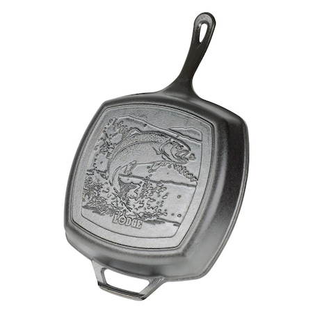 Lodge Lodge Wildlife Series-Rainbow Trout Cast Iron Grill Pan 10-1/2 in. Black L8SGPWLFI